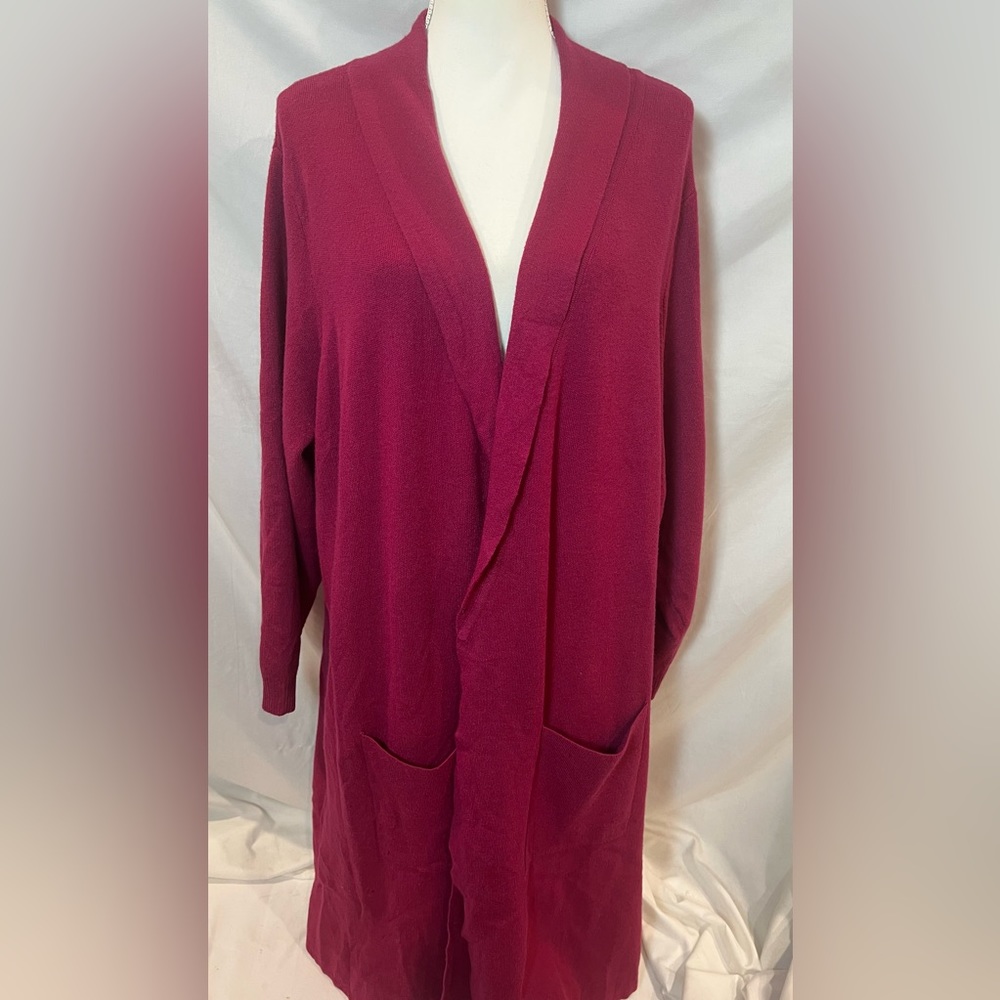 NWT-Torrid beet red long sleeve open collared cardigan sweater size 4X